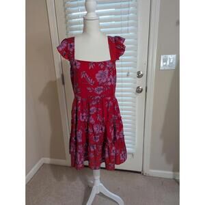 Band Of The Free Dress L Mini Floral Milkmaid Playful Flirty Boho Gypsy Girlie